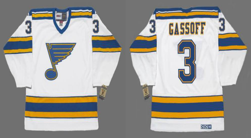 2019 Men St.Louis Blues #3 Gassoff white CCM NHL jerseys